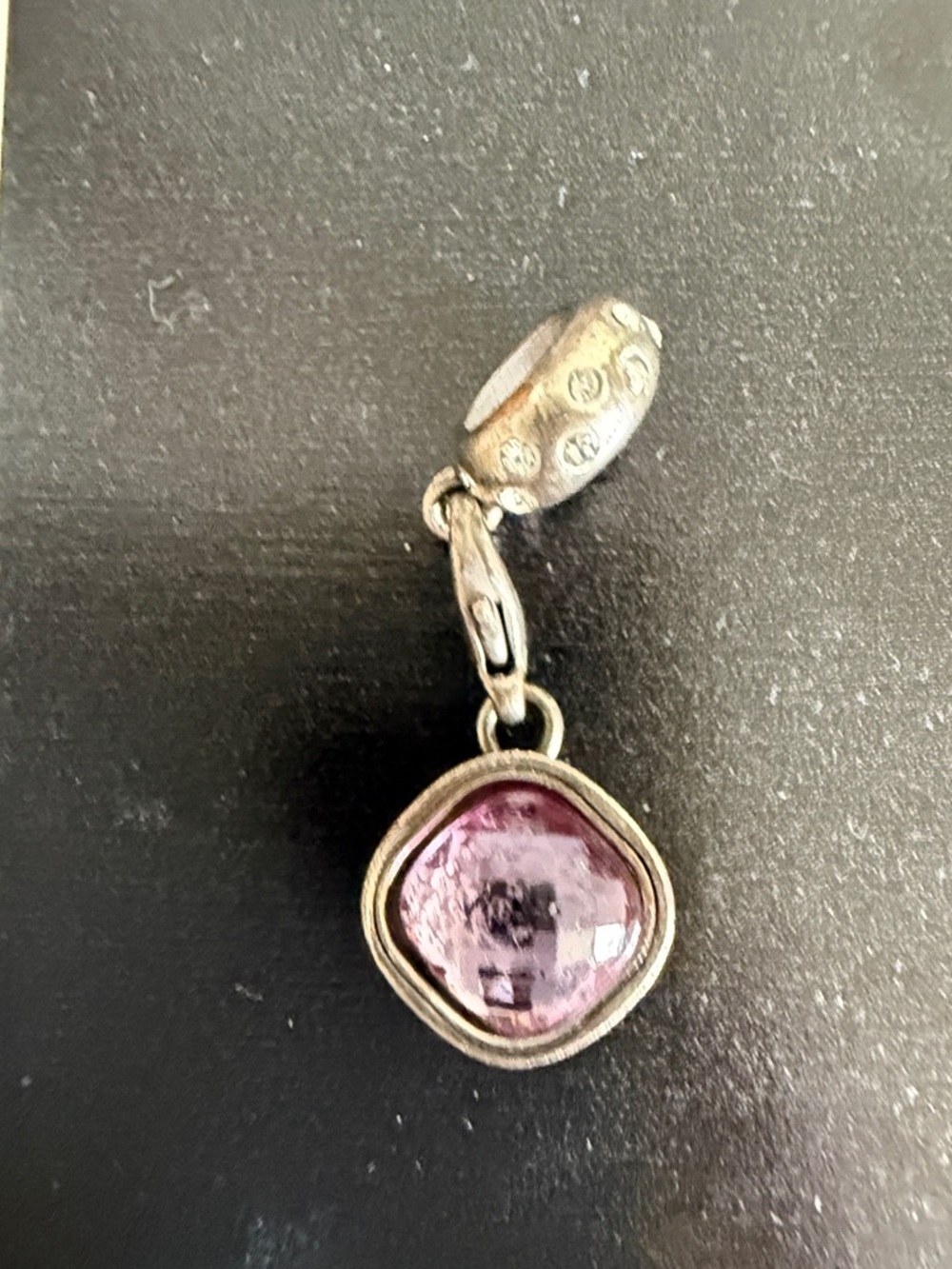 Brighton Silver February Venus Birthstone Purple Amethyst Snap Charm w Spacer